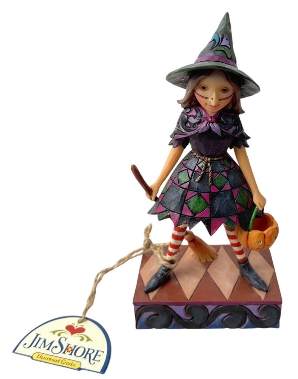 Witch Figurine Jim Shore Heartwood Creek Witch Way To Candy Halloween VTG